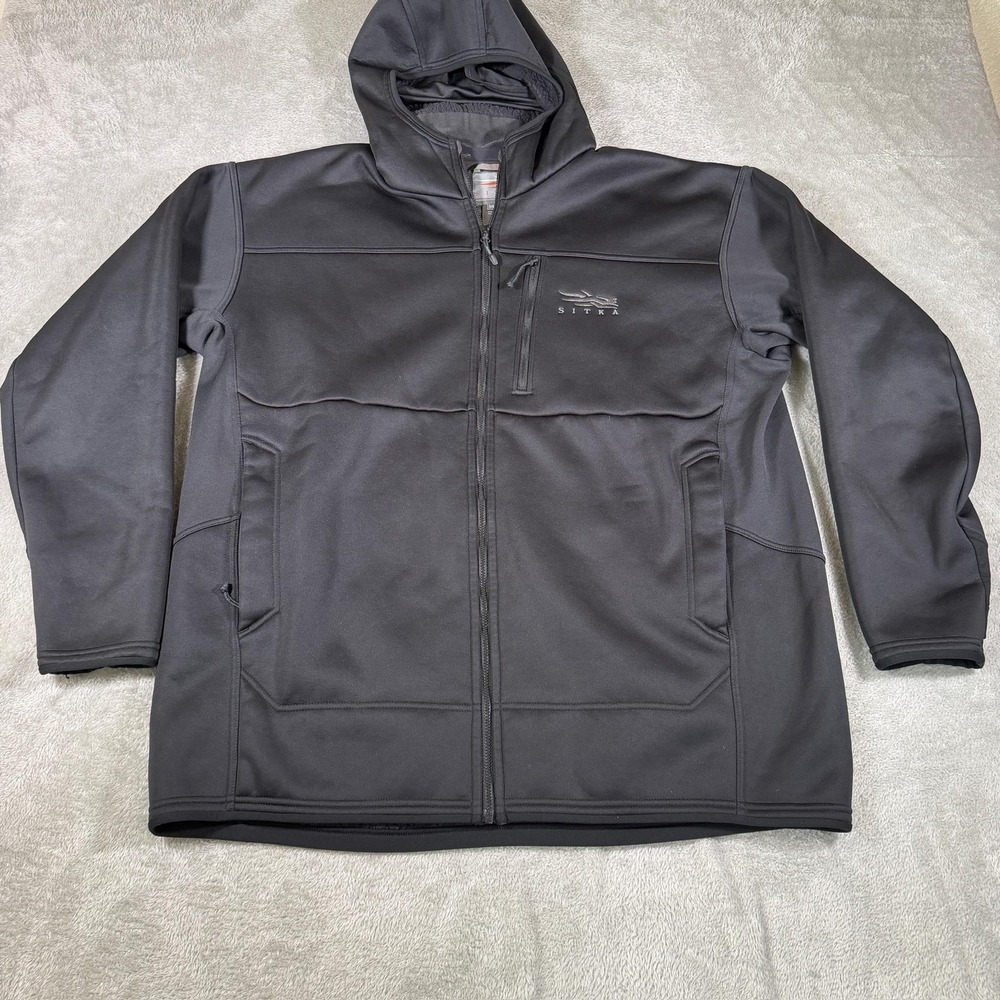 Men's Black Softshell Hooded Jacket